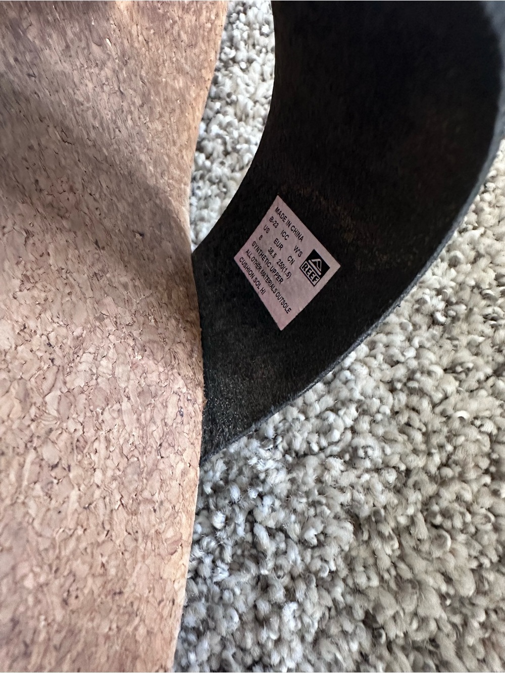Reef Women’s Black Cork Footbed Thong Sandals - Picture 5 of 7